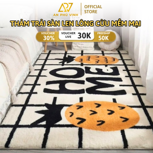 Thảm Len Giả 80x120 Lông Ngắn Họa Tiết Quả Dứa Home Decor Phòng Khách Đẹp APV-22S03