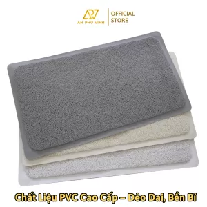 Thảm Tắm PVC 43x75 Nhựa Sợi Bún Viền Trắng Đục Thấm Hút Nước Chống Trượt Nhà Tắm APV-11M01