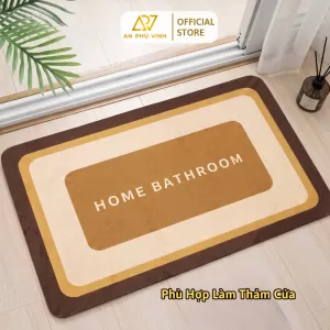 Thảm Thấm 43x118 Nhựa PVC Vải Trơn Màu Nâu Kem Thấm Hút Nước Chống Trượt APV-12L02