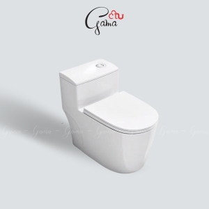 Bồn cầu 1 khối GAMA GMBC968 nắp đóng êm chính hãng