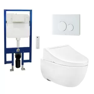 Bồn cầu 1 khối TOTO CW812RA nắp điện tử TCF24410AAA nút nhấn MB176G WH