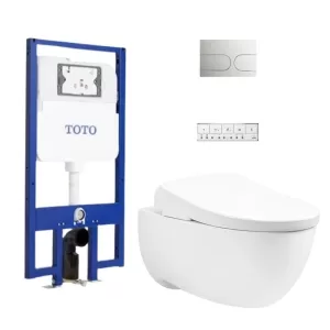 Bồn cầu 1 khối TOTO CW812REA nắp điện tử TCF33461GAA nút nhấn MB174P SS