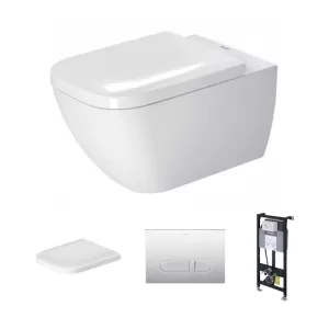 Bồn cầu treo tường DURAVIT 2221090000+0064590000+WD1011000000+WD5001021000 thoát ngang két nước âm tường