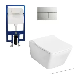 Bồn cầu treo tường TOTO CW522A thoát ngang két âm tường nắp TC512A nút nhấn MB171M SS