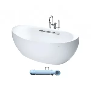 Bồn tắm đặt sàn TOTO PJY1814HPWE 1m8 men ngọc trai có tay vịn