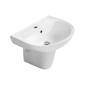 Chậu lavabo treo tường COTTO C000606OS chân lửng dòng Belen