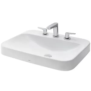 Chậu lavabo đặt bàn TOTO LT5615 3 lỗ gắn vòi men CeFiONtect