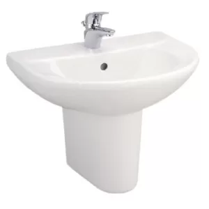 Chậu lavabo treo tường COTTO C014/C4201 chân lửng chính hãng
