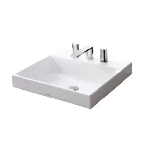 Chậu lavabo đặt bàn TOTO LT1615K 3 lỗ gắn vòi men CeFiONtect