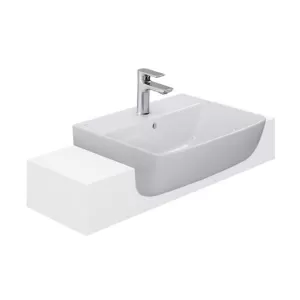 Chậu lavabo bán âm bàn INAX L-345VFC 1 lỗ gắn vòi chính hãng