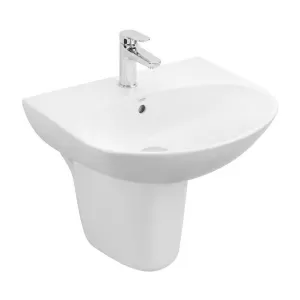 Chậu lavabo treo tường TOTO LHT333C chân lửng men CeFiONtect
