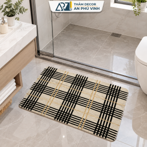 Thảm In FW 60x90 Vải Balo Tổ Ong Họa Tiết Sọc Kẻ Thấm Hút Decor Nhà Cửa APV-18M01