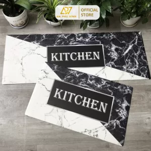 Thảm Bếp PVC 45x150 Nhựa PVC Ép Mút Họa Tiết Kitchen 3 Chống Trượt Tốt APV-1505