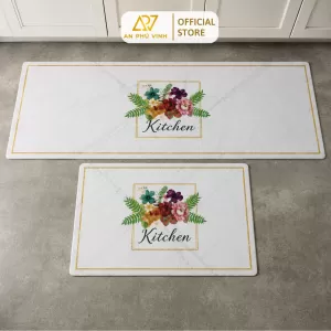 Thảm Bếp PVC 45x150 Nhựa PVC Ép Mút Họa Tiết Kitchen 1 Chống Trượt Tốt APV-1502