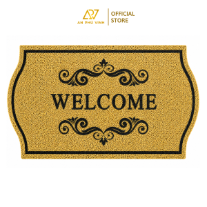 Thảm In PVC 40x80 Nhựa Sợi Bún Họa Tiết Welcome Thấm Hút Chống Trượt Đẹp APV-17S01