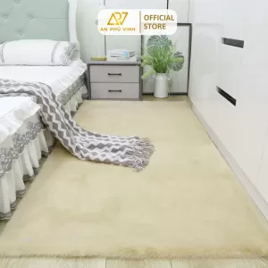 Thảm Lông Dài Kích Thước 200x230 Lông Thỏ Giả Mịn Mềm Mại Decor Phòng Lót Sàn APV-07L