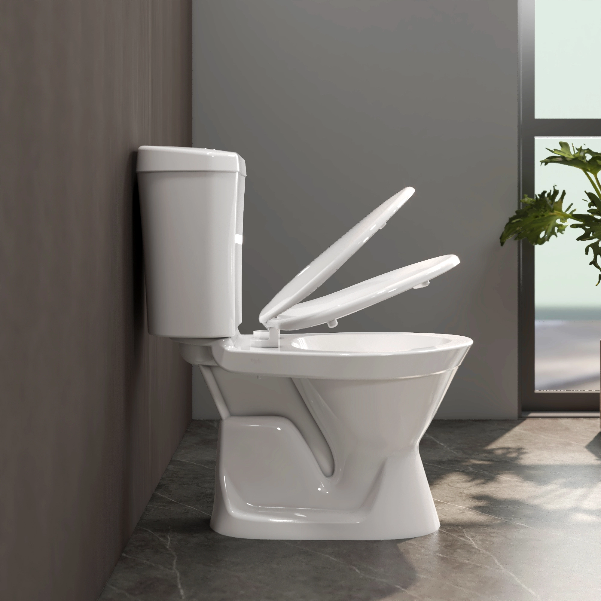 Bàn cầu hai khối Viglacera VI66 sở hữu kiểu dáng hiện đại, dễ dàng hòa hợp với nhiều không gian nhà vệ sinh