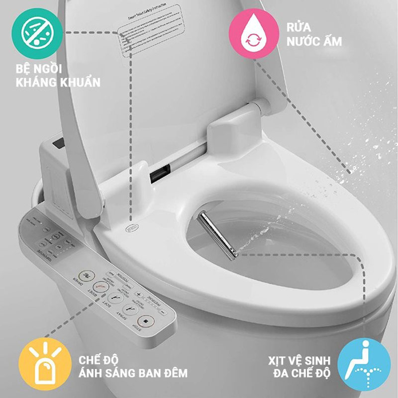 Sự kết hợp hoàn hảo giữa chế độ phun rửa nước ấm tự động và sấy khô bằng khí ấm mang lại trải nghiệm vệ sinh hoàn toàn rảnh tay, sạch sẽ và khô thoáng.