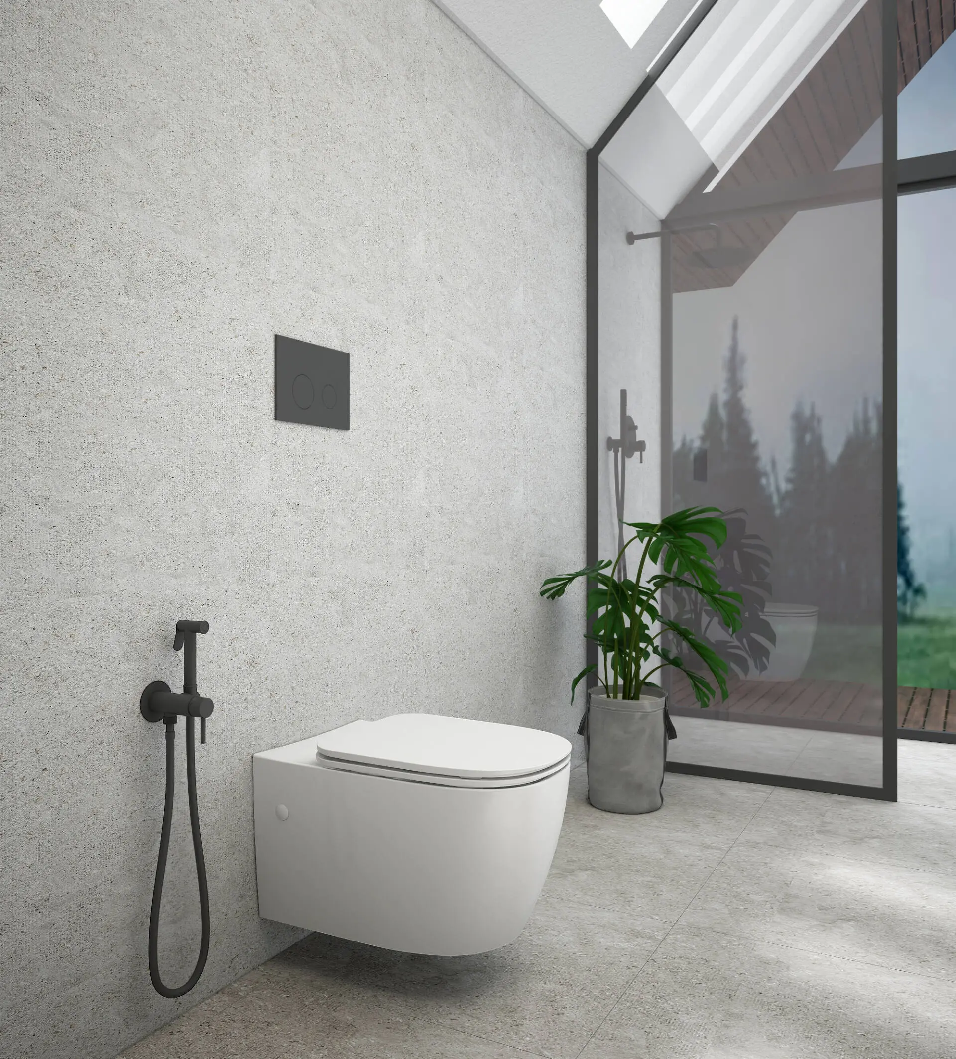 Bàn cầu treo tường là giải pháp kiến trúc đỉnh cao cho phòng tắm hiện đại nhờ khả năng giấu kín két nước vào trong vách, giúp giải phóng hoàn toàn không gian mặt sàn, tạo cảm giác thông thoáng