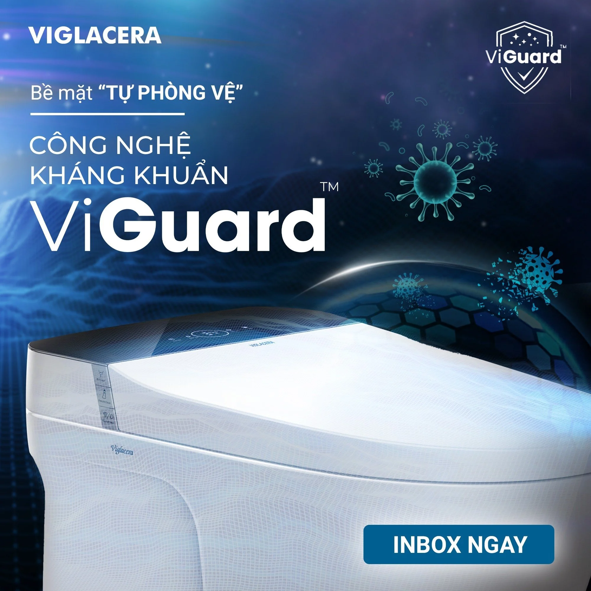 Men sứ ViGuard kháng khuẩn đến 99%, bảo vệ sức khỏe người dùng tối ưu