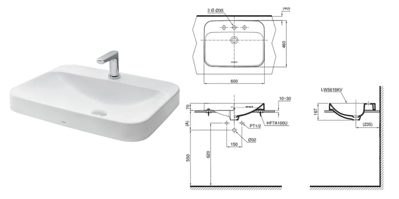 Xác định đúng kích thước và tỉ lệ lắp đặt chậu bán dương bàn giúp cân đối không gian, tránh va chạm khi di chuyển trong phòng tắm hẹp.
