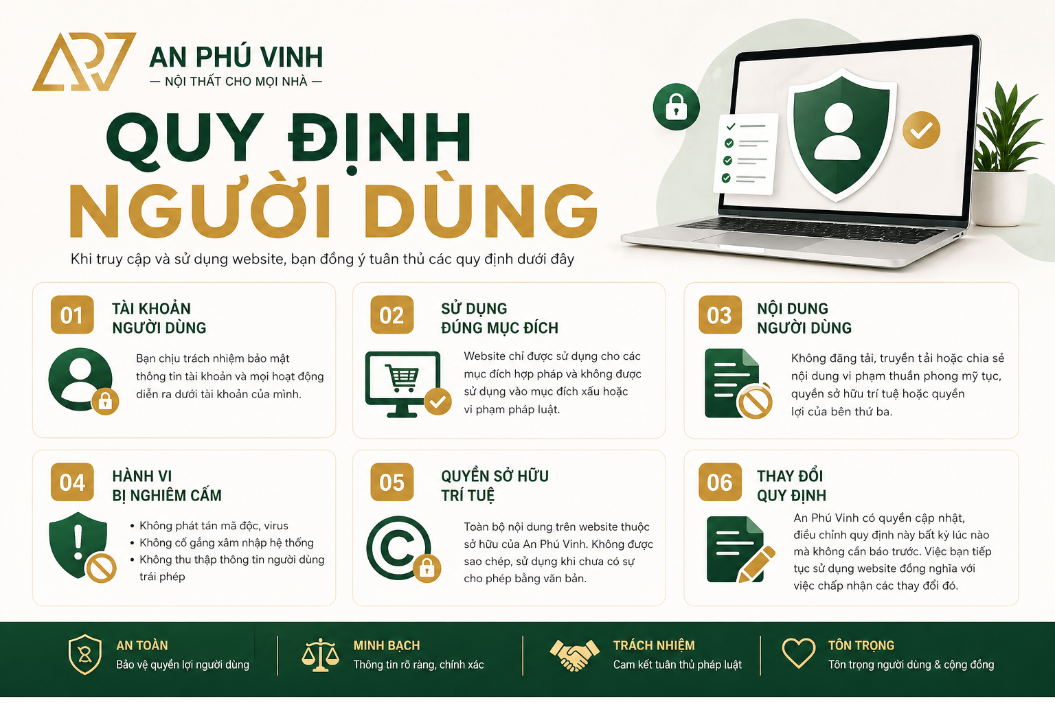 Chấp thuận các Điều khoản sử dụng
