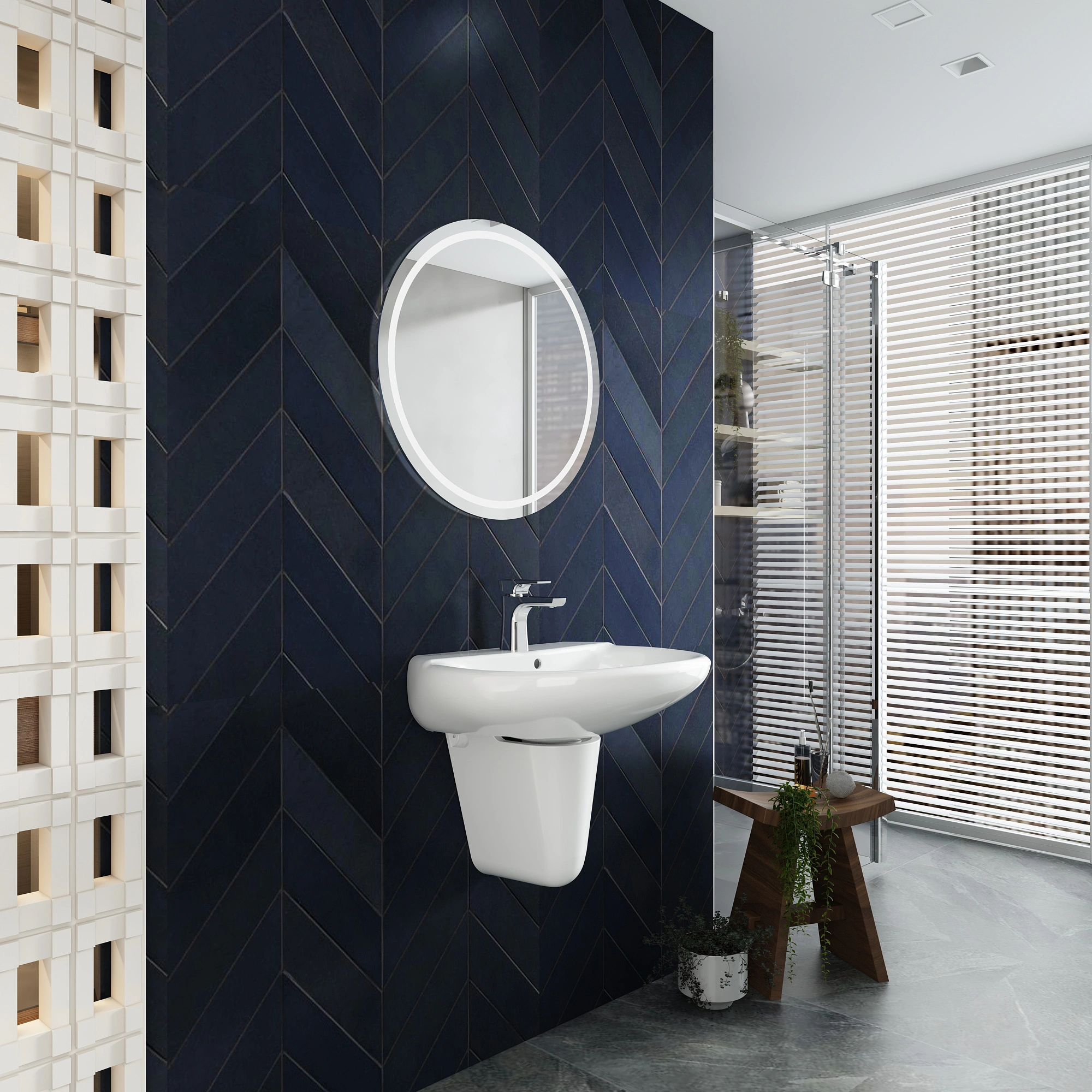 Xác định chính xác kích thước chậu treo tường và vị trí lắp đặt giúp đảm bảo công năng sử dụng thuận tiện và giữ sự cân đối cho không gian kiến trúc.
