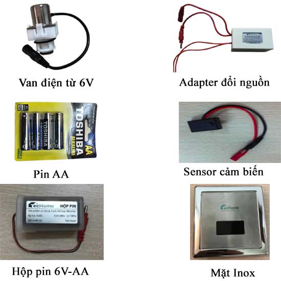 Nguồn cấp năng lượng ổn định (pin hoặc điện nguồn) giúp van cảm ứng hoạt động chính xác, nhạy bén và đảm bảo hệ thống xả tự động không bị gián đoạn.