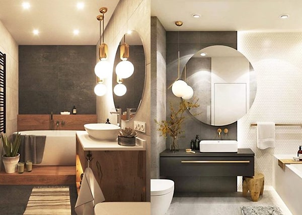 Đèn trang trí và đèn LED nhà tắm không chỉ cung cấp nguồn sáng trung thực, chống ẩm tốt mà còn tạo hiệu ứng thị giác giúp không gian thư giãn trở nên lung linh, ấm áp và sang trọng hơn.
