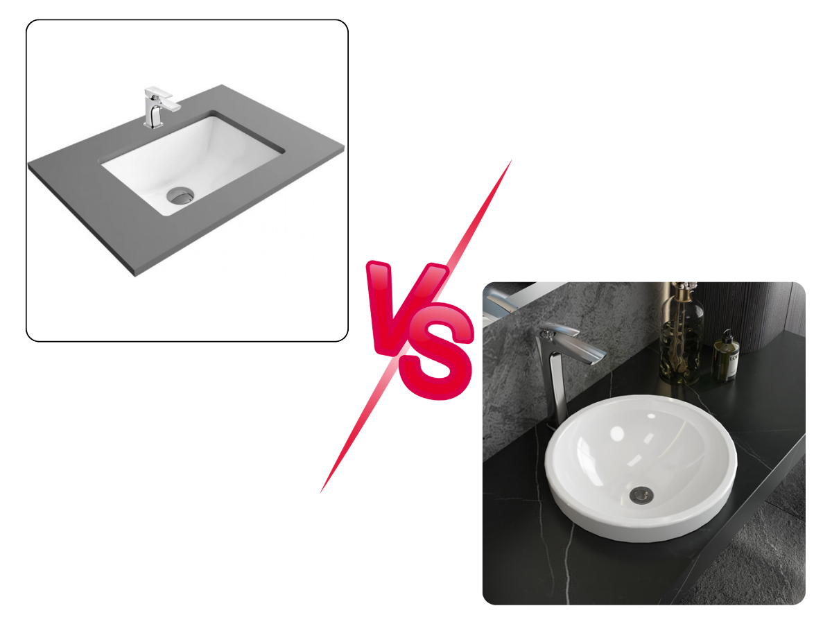 So với chậu âm bàn chìm hoàn toàn đòi hỏi diện tích bàn lớn, chậu bán dương bàn là giải pháp thay thế hoàn hảo cho phòng tắm nhỏ hẹp.