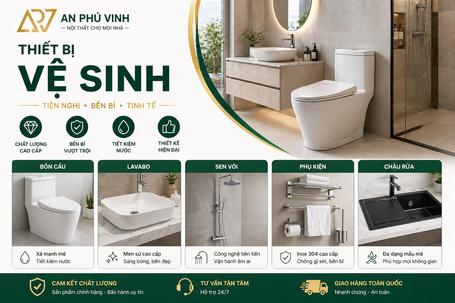 Nâng tầm không gian sống với thiết bị vệ sinh tinh tế