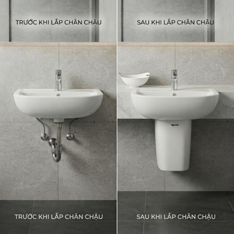 Ưu điểm vượt trội của chân chậu lửng Viglacera VI5 trong quá trình sử dụng