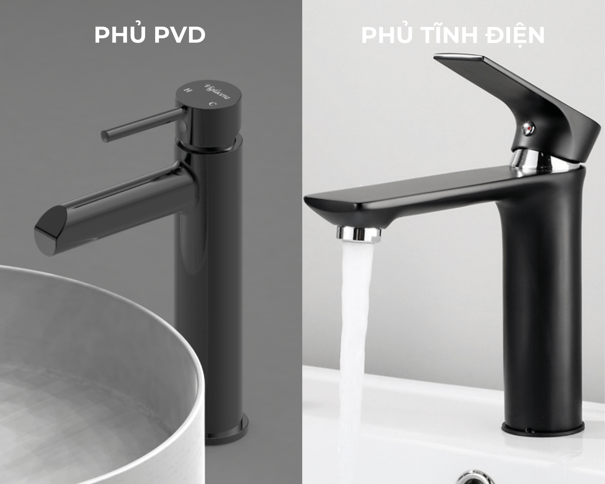 Vòi chậu cảm ứng ứng dụng công nghệ lớp mạ PVD mang đến dải màu sắc thời thượng, gia tăng độ cứng bề mặt gấp nhiều lần và bền bỉ trong môi trường ẩm ướt.