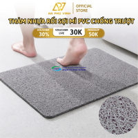Thảm Tắm PVC 40x60 Nhựa Sợi Mì Màu Xám Thấm Hút Nước Chống Trượt Nhà Tắm APV-13S01