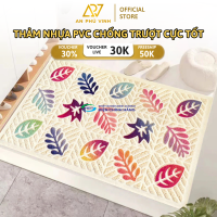 Thảm In 3D 43x73 Nhựa Sợi Mì Ép Họa Tiết Lá Cây Thấm Hút Chống Trượt Tốt APV-2101