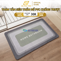 Thảm Thấm 50x80 Nhựa PVC Vải Trơn Màu Xám Thấm Hút Nước Chống Trượt Đẹp APV-12M03
