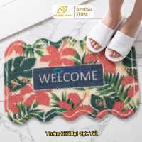 Thảm In TLS 45x75 Vải Balo Tổ Ong Họa Tiết Welcome Thấm Hút Chống Trượt APV-16L07