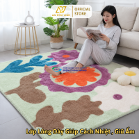 Thảm Len Giả 120x160 Lông Ngắn Họa Tiết Hoa Trang Trí Decor Phòng Khách APV-22M01
