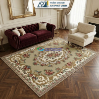 Thảm JM 160x230 Nỉ Mềm Xịn Họa Tiết Cổ Điển Hồng Trang Trí Phòng Khách Đẹp APV-06M02