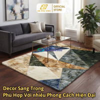 Thảm Len Giả 120x160 Lông Ngắn Họa Tiết Tam Giác Decor Phòng Khách Đẹp APV-22M02