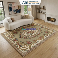 Thảm JM 200x300 Nỉ Mềm Xịn Họa Tiết Cổ Điển Hồng Trang Trí Phòng Khách Đẹp APV-06L02