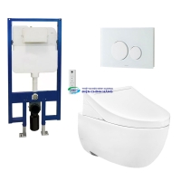 Bồn cầu 1 khối TOTO CW812RA nắp điện tử TCF33461GAA nút nhấn MB174P SS