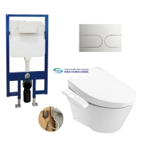 Bồn cầu 1 khối TOTO CW822RA nắp điện tử TCF33461GAA nút nhấn MB174P SS