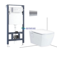 Bồn cầu treo tường COTTO SC198717(F)+C962100+C942100 thoát ngang két nước âm tường