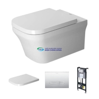 Bồn cầu treo tường DURAVIT 2561090000+0020390000+WD1011000000+WD5001021000 thoát ngang két nước âm tường
