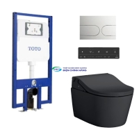 Bồn cầu treo tường TOTO CW542EME5UMBL thoát ngang két nước âm tường nắp điện tử TCF801EBZ nút nhấn MB175M SS