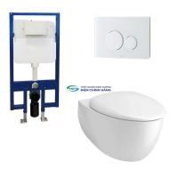 Bồn cầu treo tường TOTO CW812RA thoát ngang két âm tường nắp điện tử TCF23410AAA nút nhấn MB176G WH