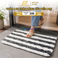 Thảm lông xù sọc xen kẻ