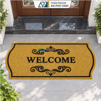 Thảm In PVC 40x100 Nhựa Sợi Bún Họa Tiết Welcome Thấm Hút Chống Trượt Tốt APV-17M01
