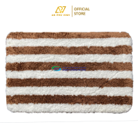 Thảm Chùi Chân 48x78 Lông Xù Họa Tiết Sọc Nâu Thấm Hút Nước Chống Trượt Tốt APV-03-M